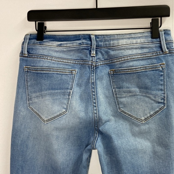 Driftwood Colette Straight Leg Jeans Tartan Lined Cuff Blue Size 29 - Picture 5 of 7